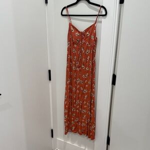 Mango Terracotta Floral Maxi Dress